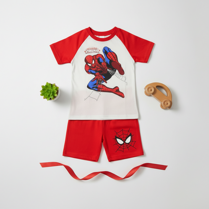Boys Red Spider Hero Costume - Classic Superhero Dress-Up Suit 2-5Y