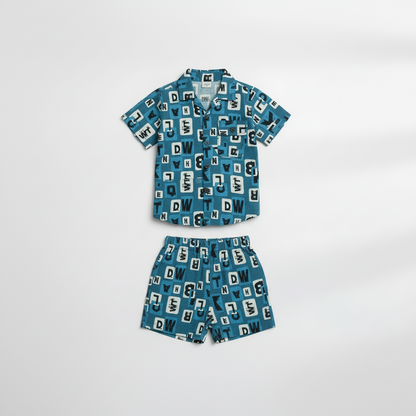 Toddler Boy 2-Piece Outfit - Fun Graphic Printed Shirt & Shorts Set 1-3Y