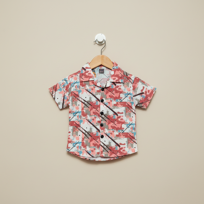 Toddler Boy 2-Piece Outfit - Playful Printed Shirt & Shorts Set 1-3Y