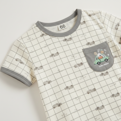 Baby Boys Checked Shirt & Shorts Set - Classic Check Pattern for Infant Boys 3-12 Months