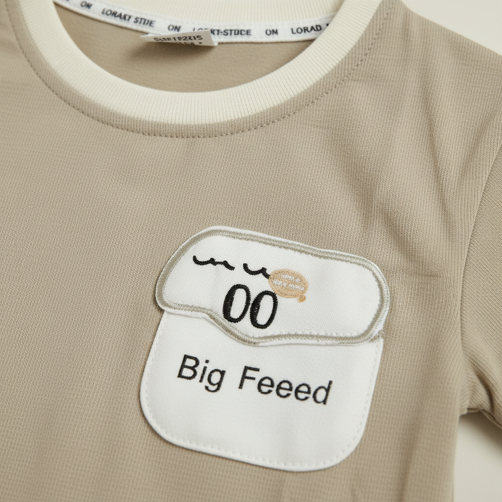 Baby Boys Big Eyes 2-Piece Set - Cute Character Printed Shirt & Shorts 9-24 Months