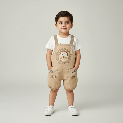 Baby Boys Lion Romper - Cute Lion Printed Two-Piece for Infant Boys 9-24 Months