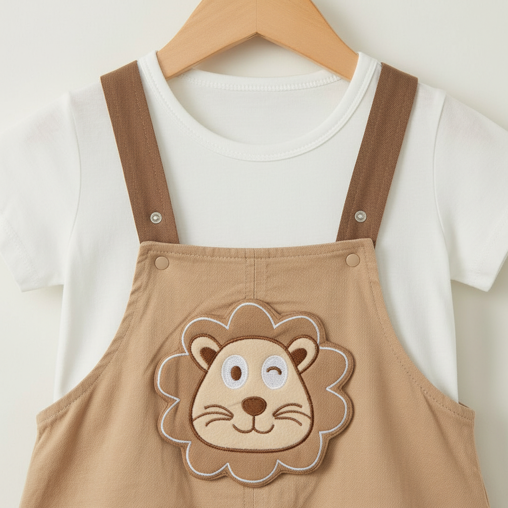 Baby Boys Lion Romper - Cute Lion Printed Two-Piece for Infant Boys 9-24 Months
