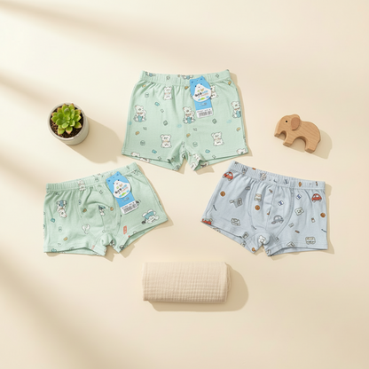 Baby & Toddler Boxer Shorts - Soft Cotton Pack of 3 in Random Colours