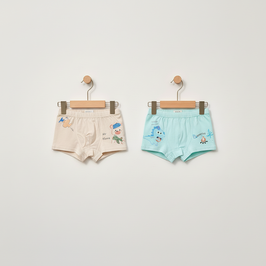 Baby Boys Imported Boxer Shorts - Premium Soft Pack of 2 for Infants 6-12 Months