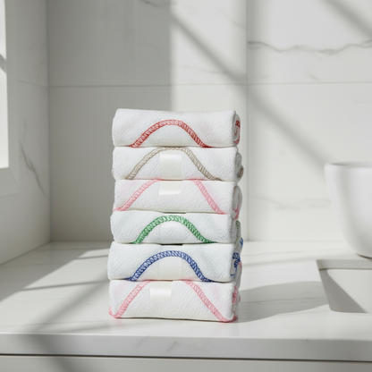 Baby Face Towels - Soft Cotton Pack of 6 | Washcloths for Feeding, Bathing & Burping