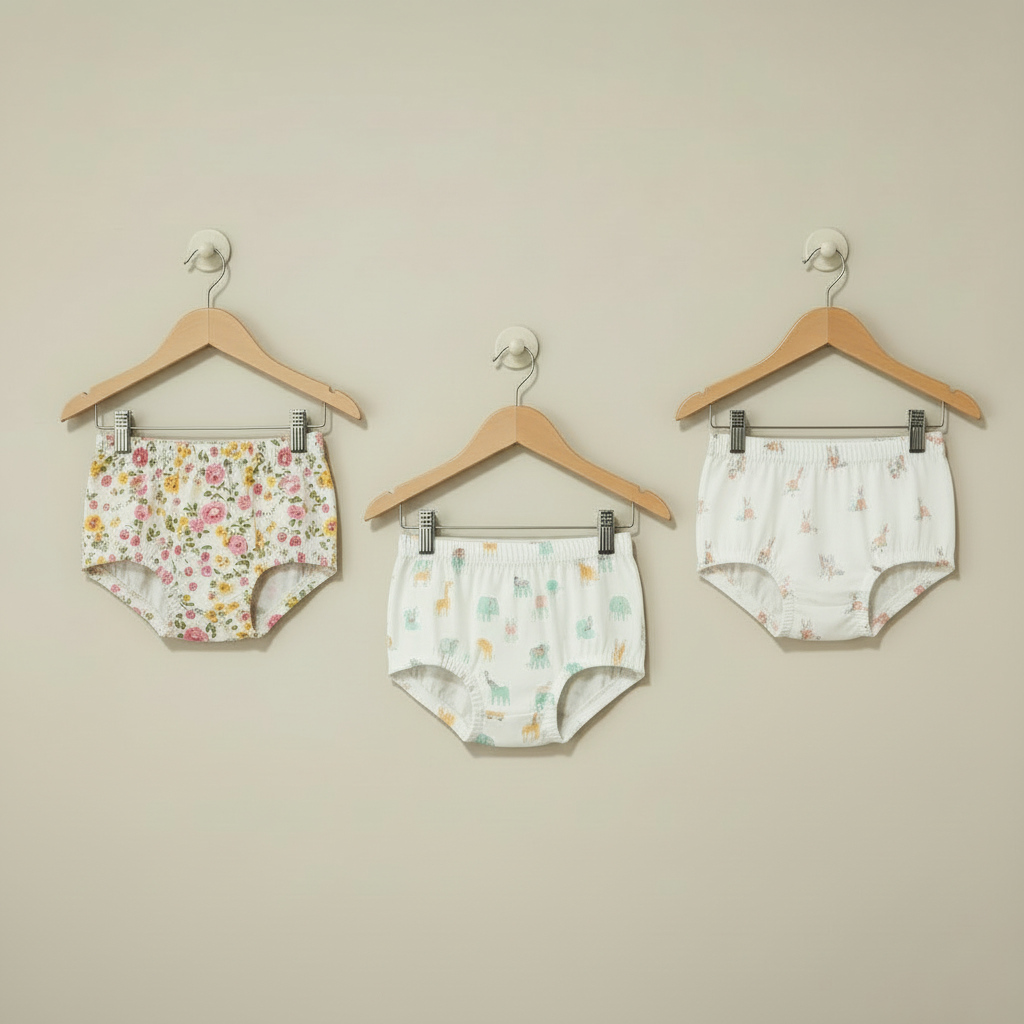 Baby Girls Underwear - Soft Cotton Pack of 3 in Random Designs for Girls