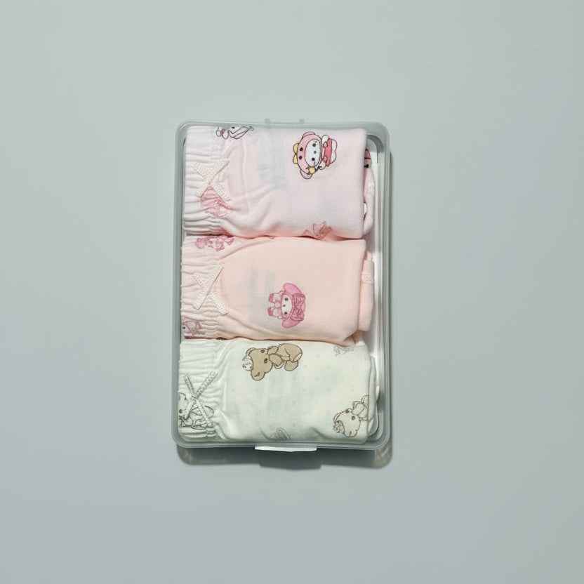 Baby Girls Underwear - Soft Cotton Pack of 3 in Random Designs for Girls