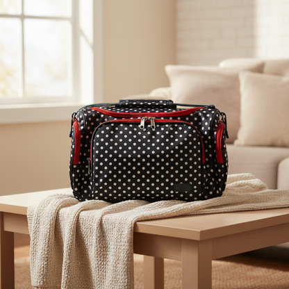 Baby Diaper Bag - Playful Polka Dots Design Large Capacity Mummy Bag | Comfort Cubz