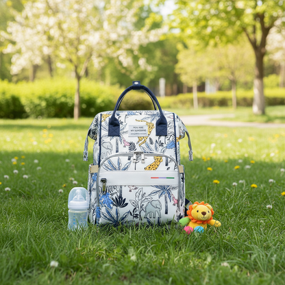 Baby Diaper Bag - Stylish Floral Pattern Large Capacity Mummy Bag for New Mums