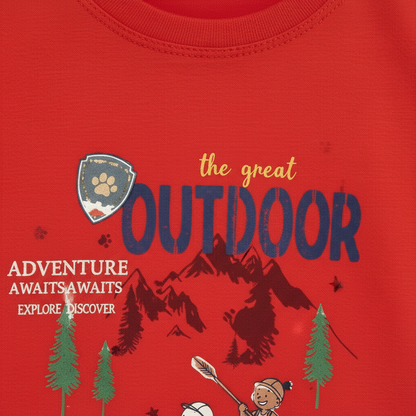 Baby Red Shirt & Shorts Set - Soft Cotton Summer 2-Piece Casual Outfit for Infants 3-9 Months