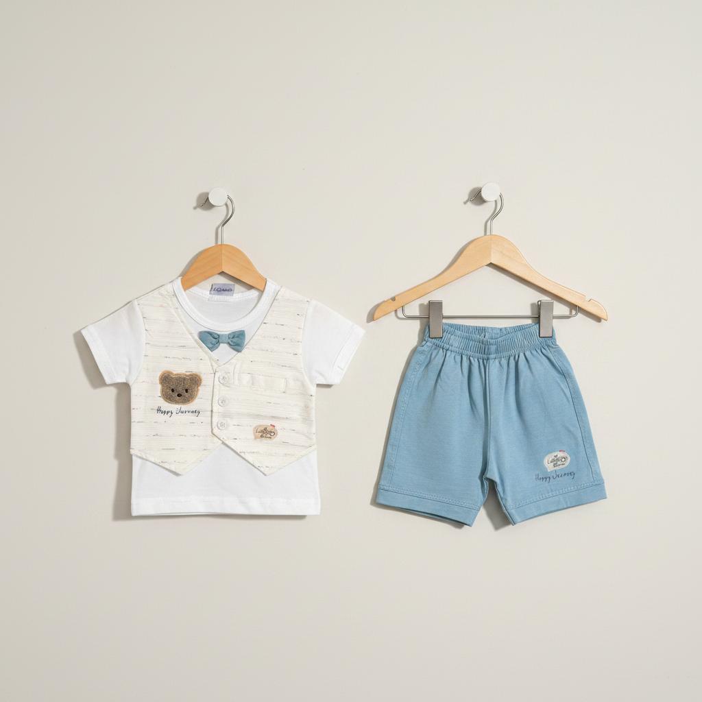 Baby Shirt & Shorts Set - Soft Cotton Summer 2-Piece Casual Outfit for Infants 3-9 Months