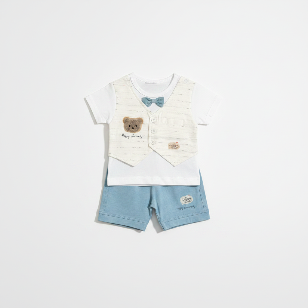 Baby Shirt & Shorts Set - Soft Cotton Summer 2-Piece Casual Outfit for Infants 3-9 Months