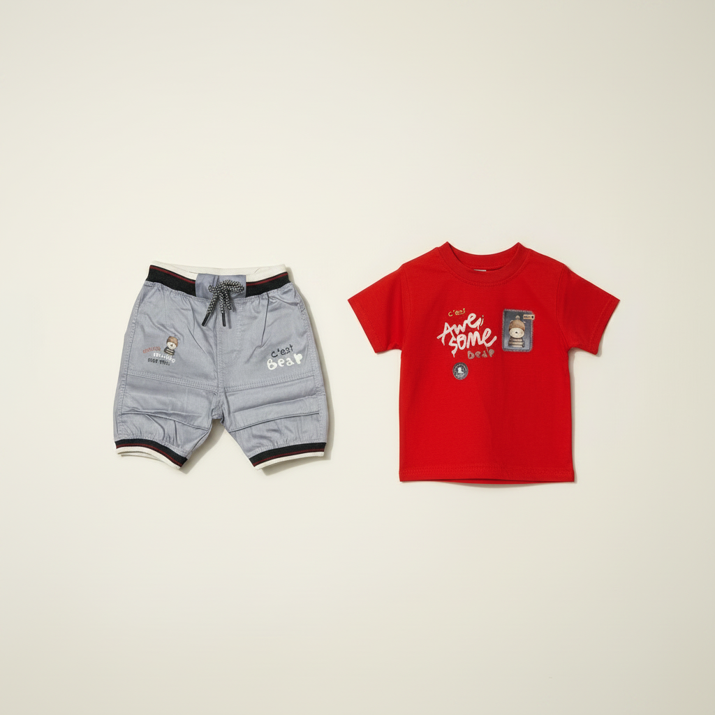 Baby Shirt & Shorts Set - Soft Cotton Summer 2-Piece Casual Outfit for Infants 3-9 Months