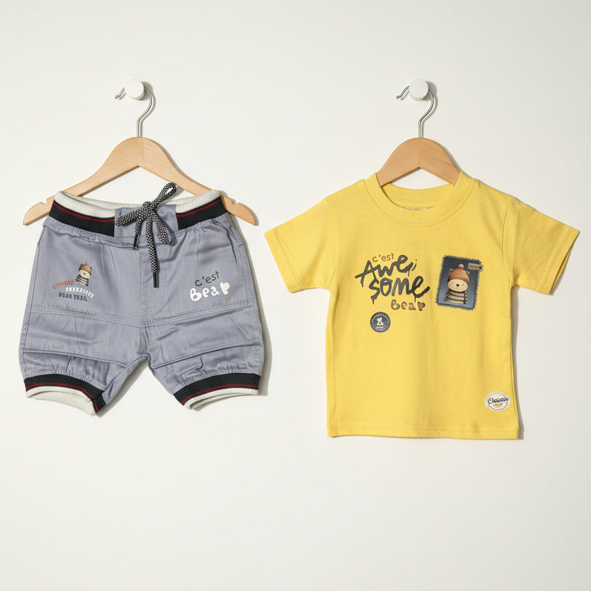 Baby Shirt & Shorts Set - Soft Cotton Summer 2-Piece Casual Outfit for Infants 3-9 Months