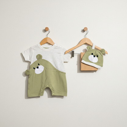 Newborn romper and cap set for summer baby wear