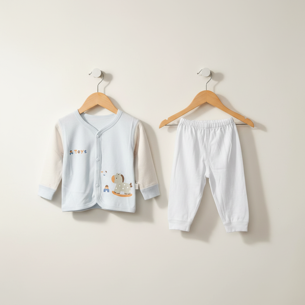 Coordinated baby top and bottom set for newborns