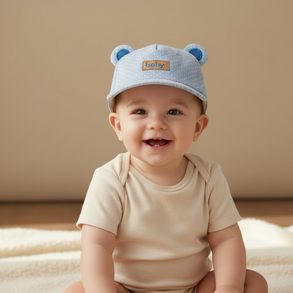 Baby Cat Design Cap - Soft Infant Hat with Adorable Cat Ears for 3-6 Months