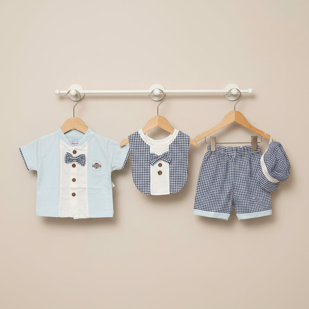 Newborn set with bib and cap for hospital bag