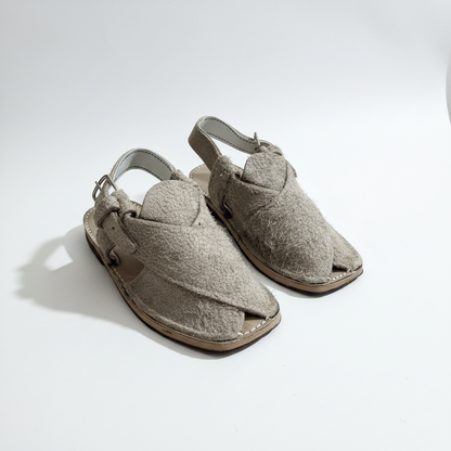 Kids Peshawari Chappal Chocolate Fur Design - Handmade Traditional Sandals