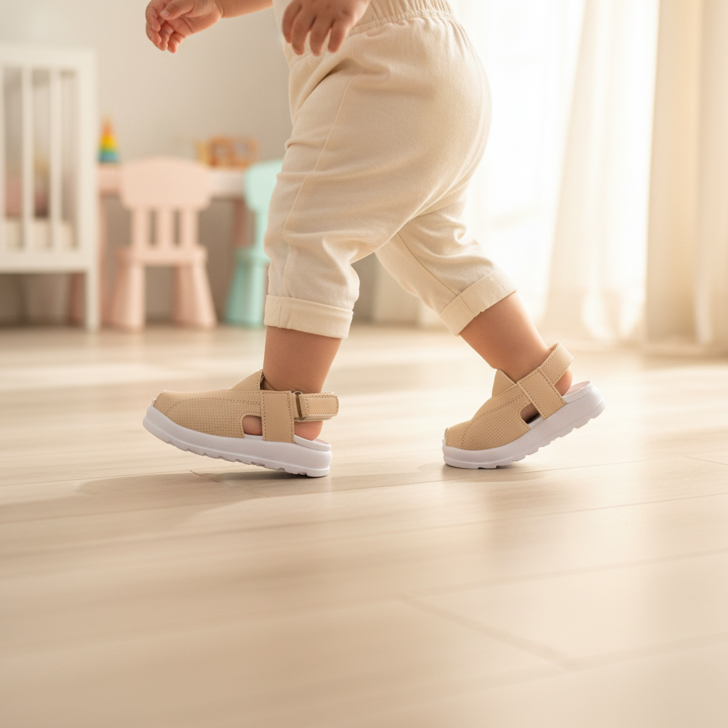 Newborn Cream Peshawari Sandal – Handmade Traditional Baby Shoes | Cream