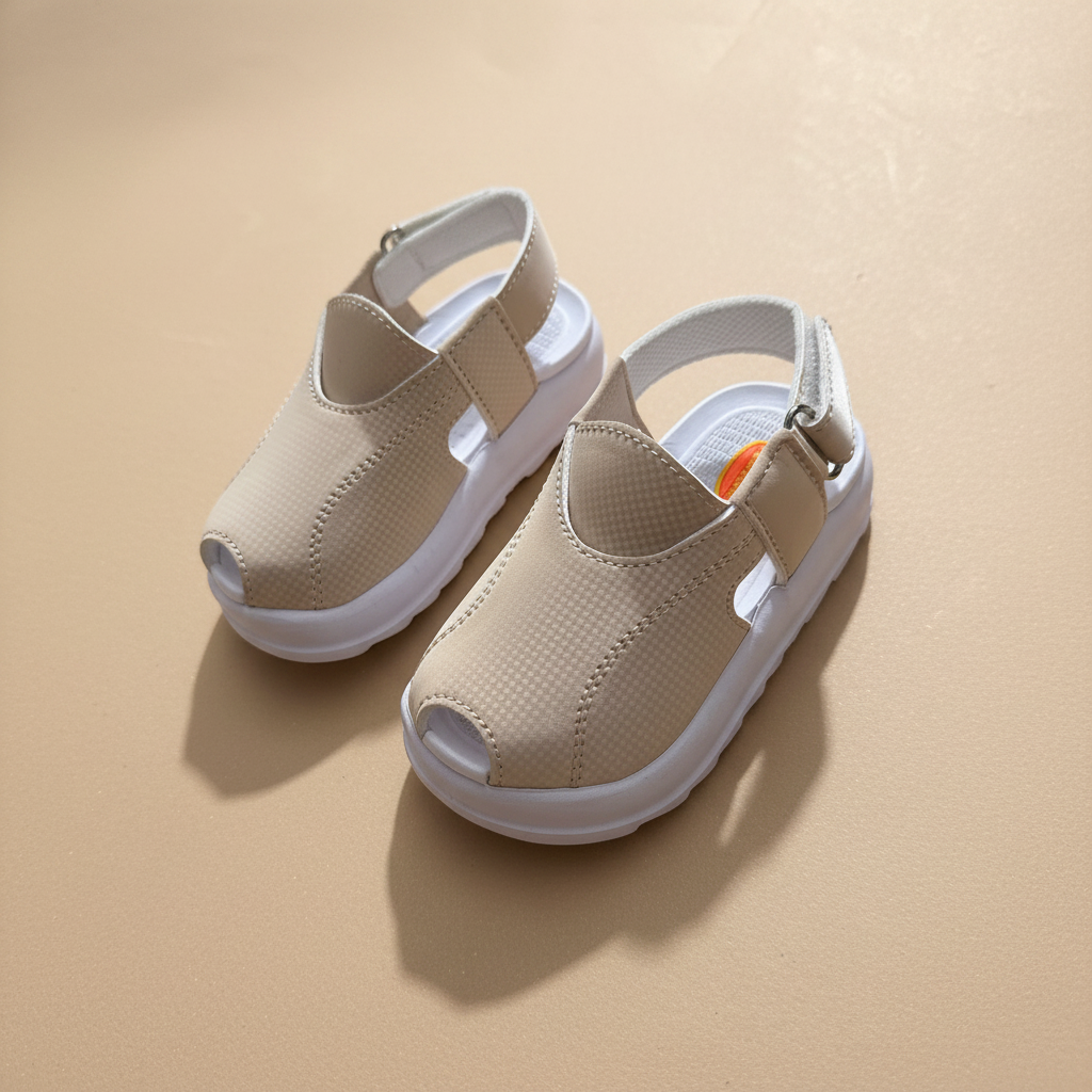 Newborn Cream Peshawari Sandal – Handmade Traditional Baby Shoes | Cream