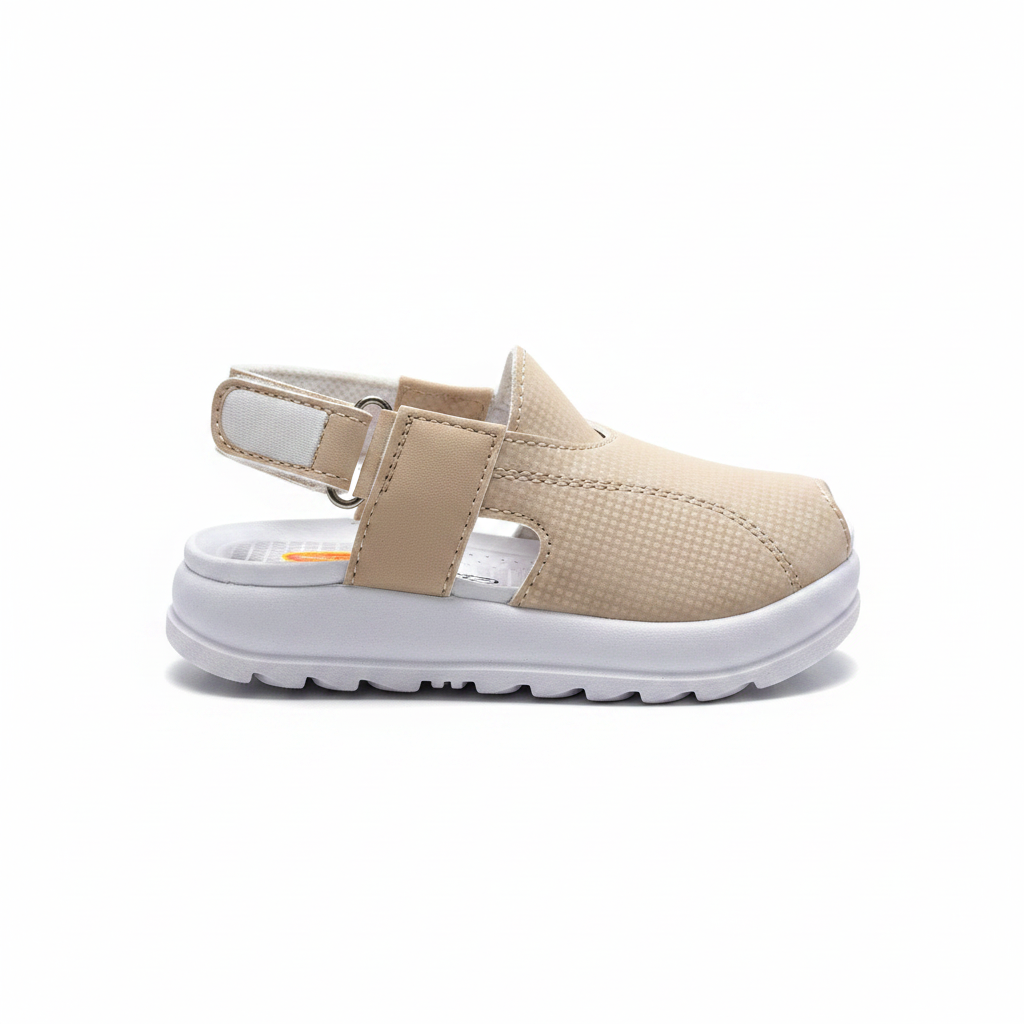 Newborn Cream Peshawari Sandal – Handmade Traditional Baby Shoes | Cream