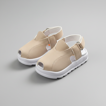 Newborn Cream Peshawari Sandal – Handmade Traditional Baby Shoes | Cream