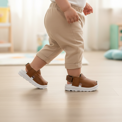 Newborn Brown Peshawari Sandal – Traditional Baby Brown Shoes