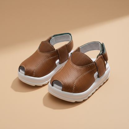 Newborn Brown Peshawari Sandal – Traditional Baby Brown Shoes