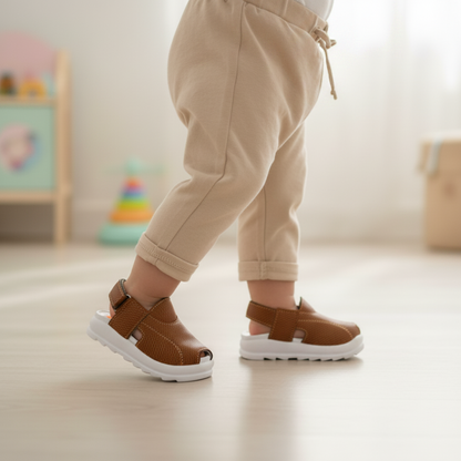 Newborn Brown Peshawari Sandal – Traditional Baby Brown Shoes