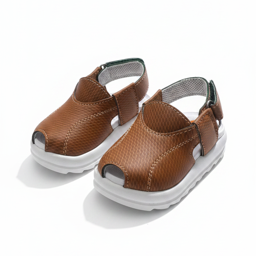 Newborn Brown Peshawari Sandal – Traditional Baby Brown Shoes