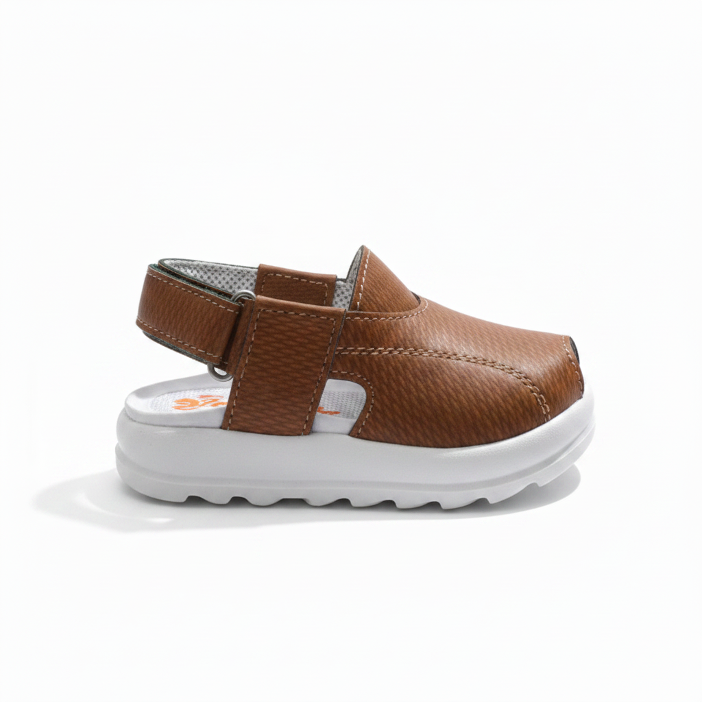 Newborn Brown Peshawari Sandal – Traditional Baby Brown Shoes