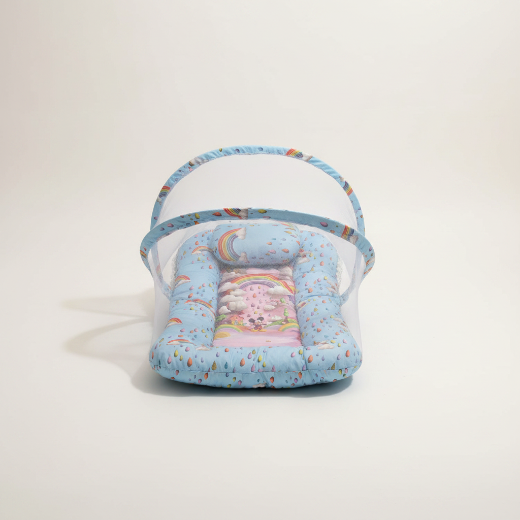 Baby Nest with Mosquito Net – Portable Infant Lounger