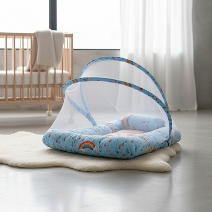 Baby Nest with Mosquito Net – Portable Infant Lounger