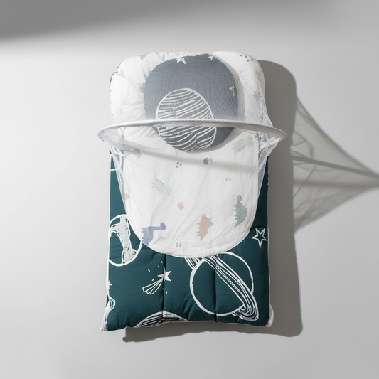 Baby Nest with Mosquito Net – Compact Infant Lounger