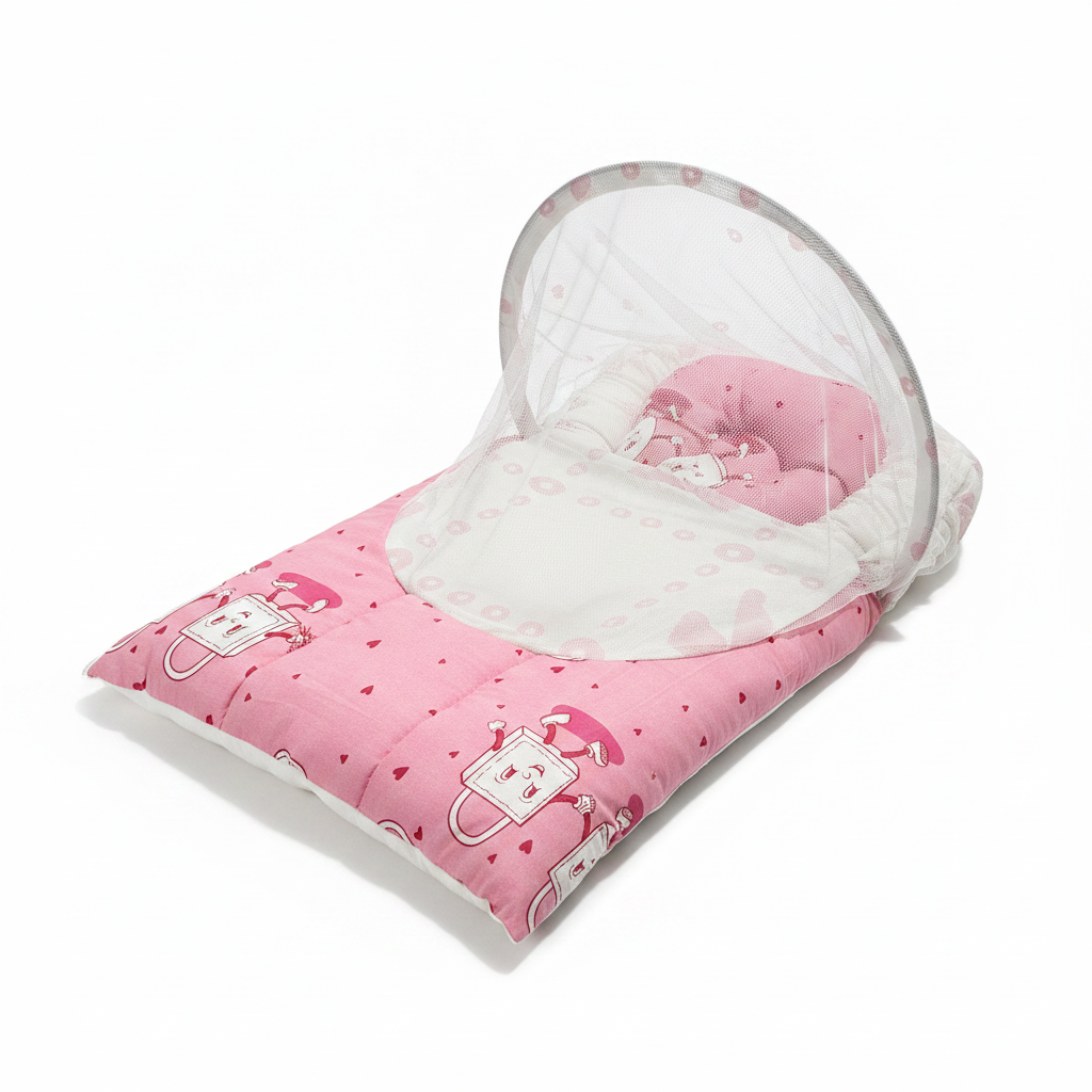 Baby Nest with Mosquito Net – Infant Lounger for Home & Outdoors
