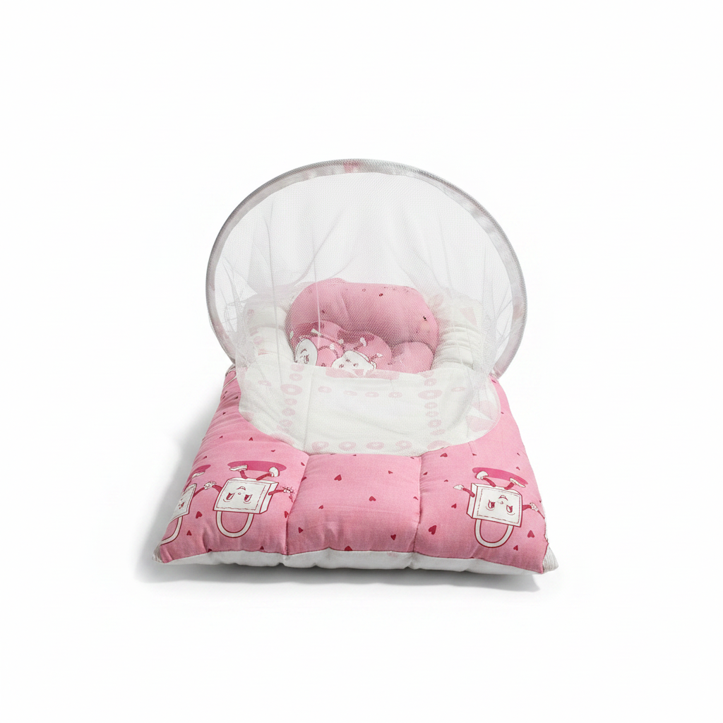 Baby Nest with Mosquito Net – Infant Lounger for Home & Outdoors