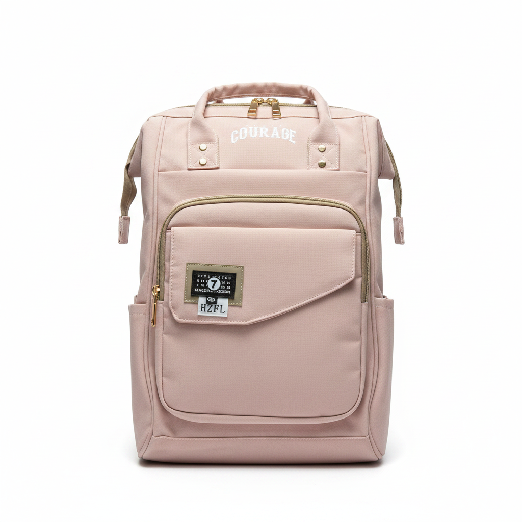 Baby Diaper Bag – Large Capacity Water-Resistant Mummy Bag | Pink & Brown