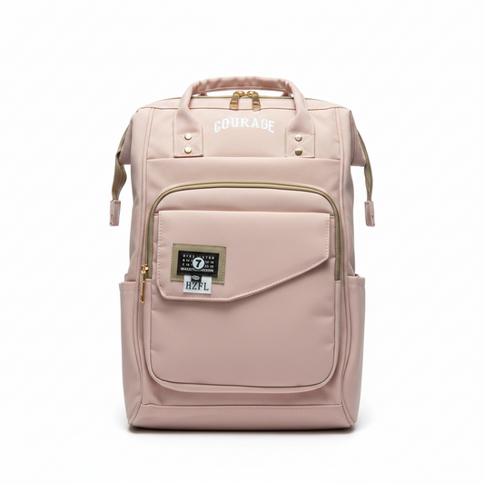 Baby diaper bag pink and brown large capacity mummy bag