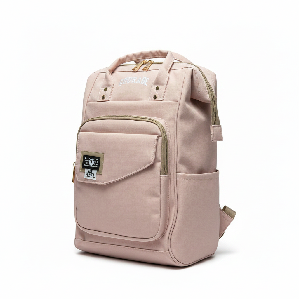 Baby Diaper Bag – Large Capacity Water-Resistant Mummy Bag | Pink & Brown