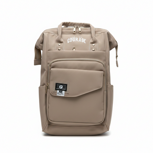 Pink and brown baby diaper bag product view