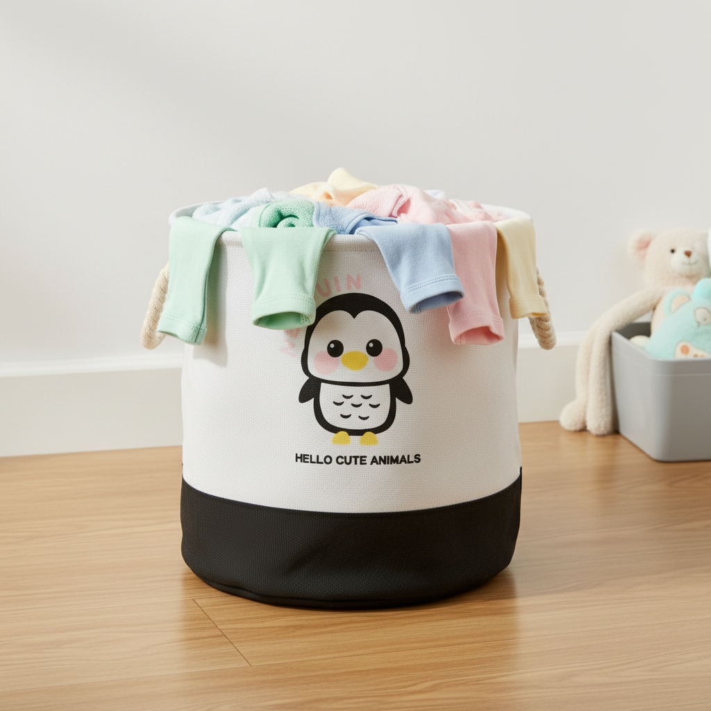 Baby Laundry Basket – Foldable Nursery Storage Hamper