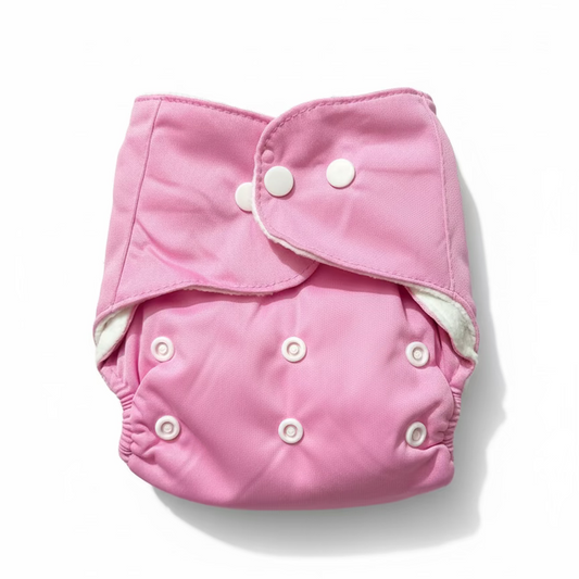 Pink cloth diaper on a brown background