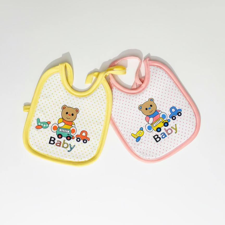 Baby Bib Cotton Feeding Teething Pack of 2