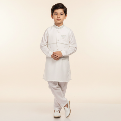 Boys Kurta with Waistcoat - Premium Traditional Outfit 1-4Y