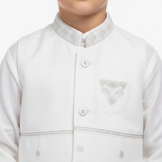 Boys Kurta with Waistcoat - Premium Traditional Outfit 1-4Y