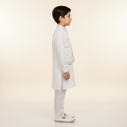 Boys Kurta with Waistcoat - Premium Traditional Outfit 1-4Y