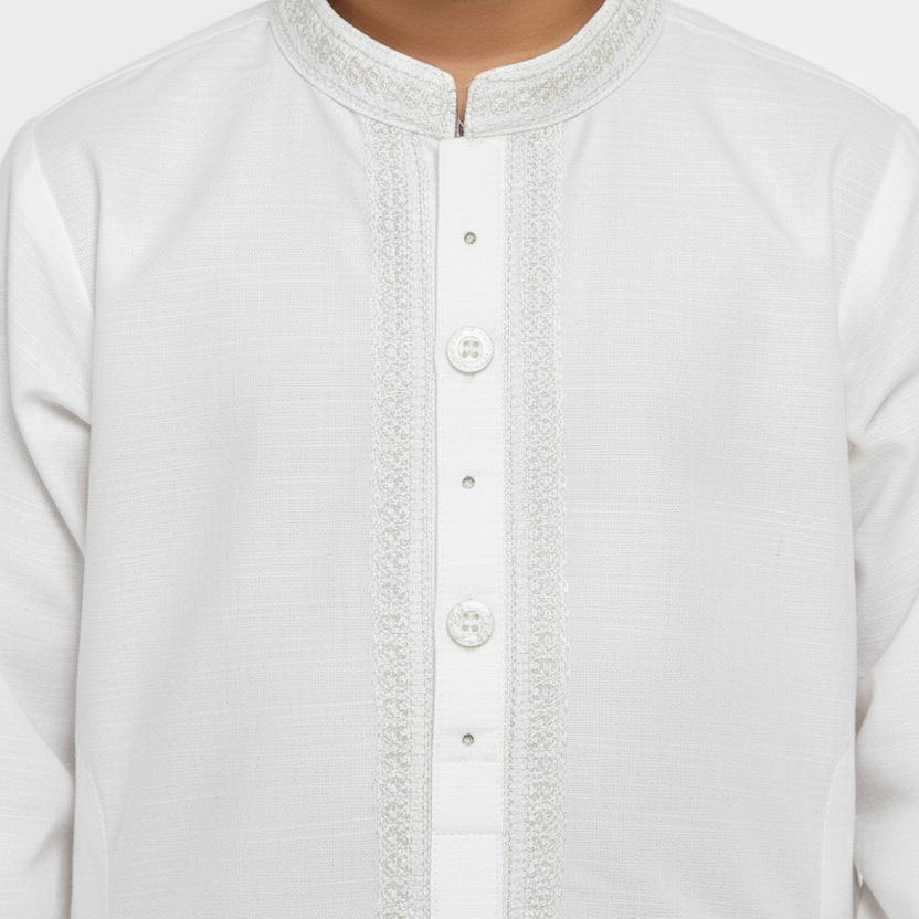 Boys White Kurta Shalwar - Traditional Outfit 1-4Y