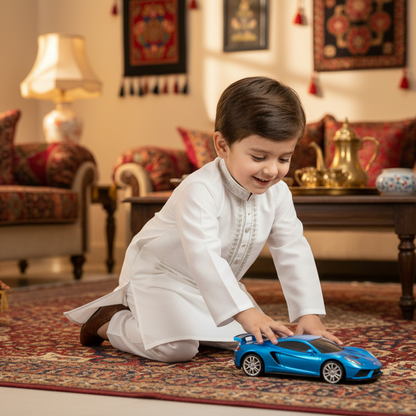 Boys White Kurta Shalwar - Traditional Outfit 1-4Y